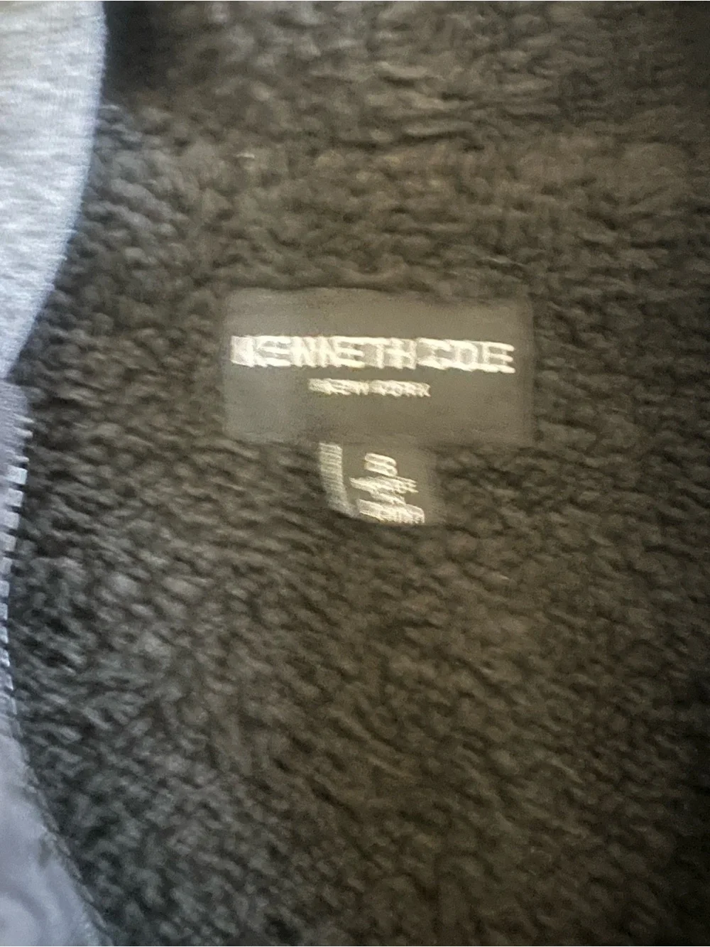 Kenneth Cole New York Kids Mixed Media Quilted Puffer Hoodie Jacket Black Grey S